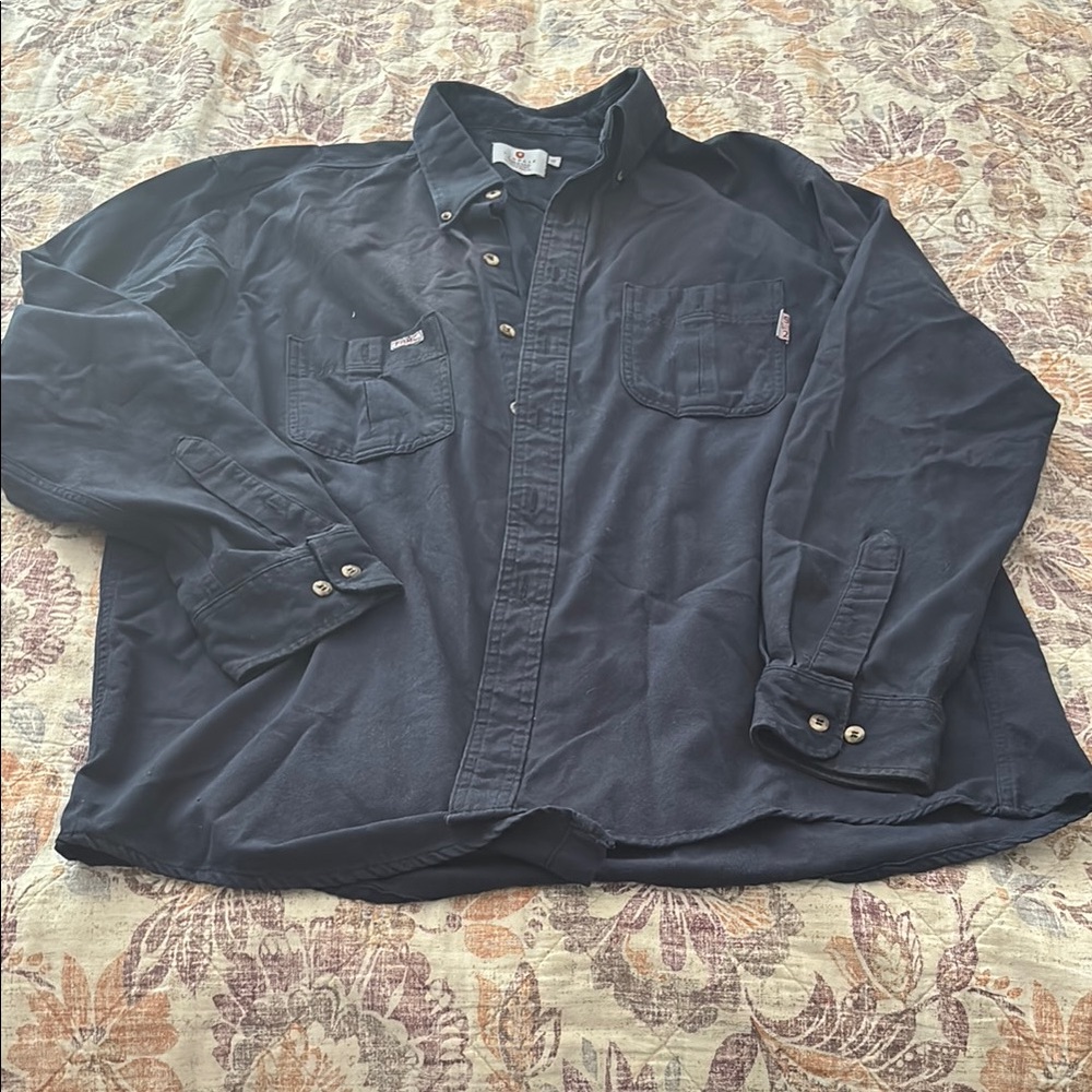 Dark Blue Button-Up Shirt